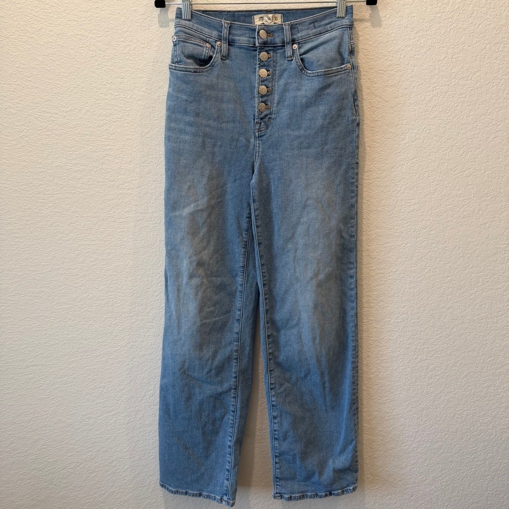 Madewell The Perfect Vintage Wide-Leg Jeans Light Wash Button Fly 25